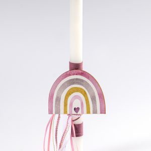 Πασχαλινή Λαμπάδα Ξύλινο Ουράνιο Τόξο