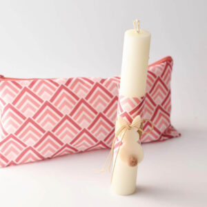 Πασχαλινή λαμπάδα λαγουδάκι με ασορτί νεσεσέρ