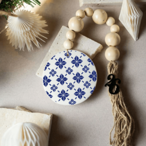 Κεραμικό γούρι μπλε λουλούδια