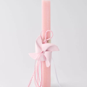 πασχαλινή λαμπάδα κεραμικός ροζ ανεμόμυλος