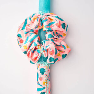 Πασχαλινή λαμπάδα scrunchie parrots